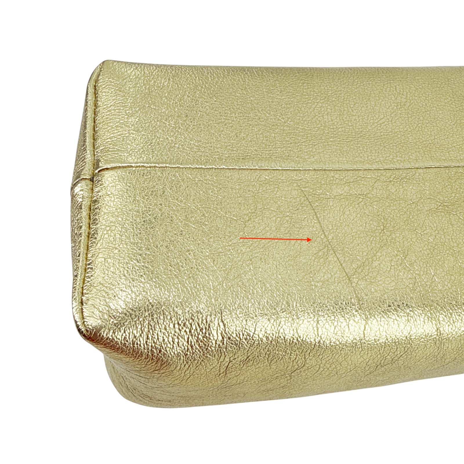 Eera Metallic Moon Bag In Laminated Gold — image 7 of 8